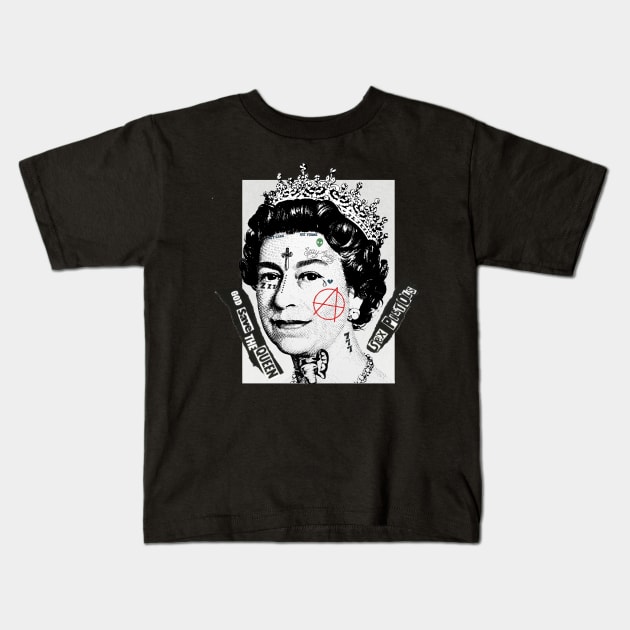 Queen Elizabeth Tattoos Kids T-Shirt by Socrates666